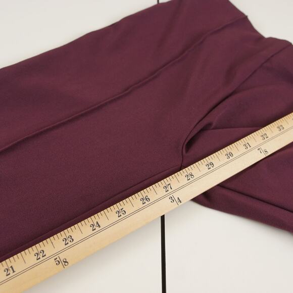 Ann Taylor High Waist Maroon Wine Purple Side Zip Pencil Pant Womens Sz 0 - Picture 7 of 11